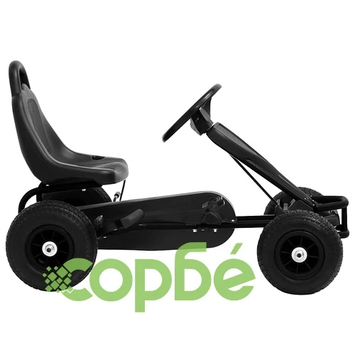Детски картинг с педали и гуми, черен ➤ топ цена ➤ sorbe.bg