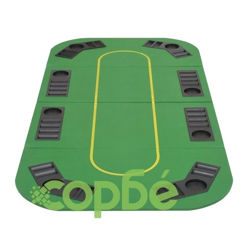 Сгъваем покер плот за маса за 8 играчи, правоъгълен, зелен ➤ топ цена ➤ sorbe.bg