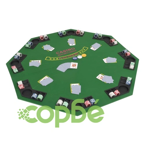 Сгъваем покер плот за маса за 8 играчи, осмоъгълен, зелен ➤ топ цена ➤ sorbe.bg