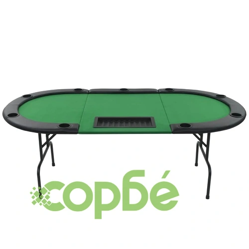Сгъваема покер маса за 9 играчи, овална, зелена ➤ топ цена ➤ sorbe.bg