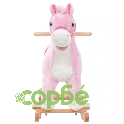 Люлеещо се конче плюш 65x32x58 см розово ➤ топ цена ➤ sorbe.bg