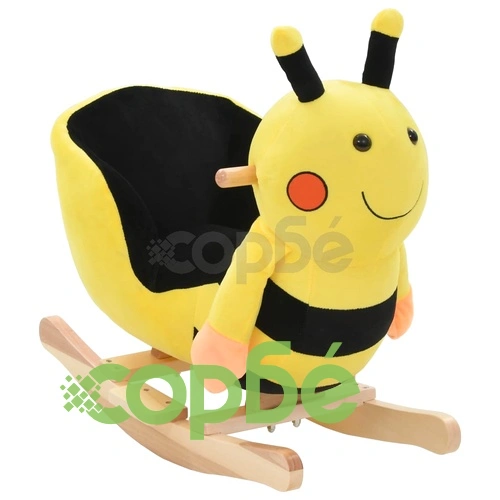 Люлееща се пчеличка с плюшена облегалка 60x32x57 см жълта ➤ топ цена ➤ sorbe.bg