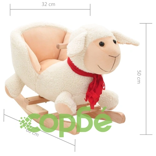 Люлееща се овца с облегалка плюш 60x32x50 см бяла ➤ топ цена ➤ sorbe.bg