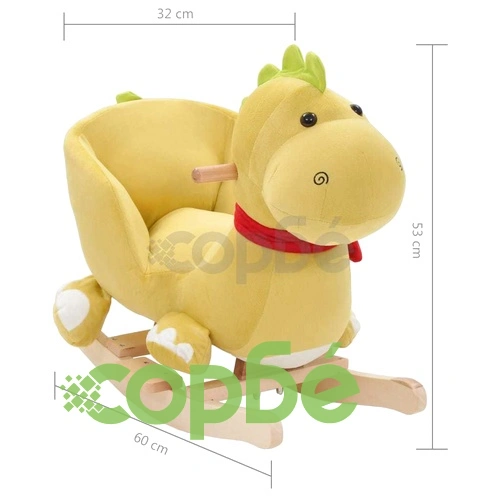 Люлеещо се драконче с облегалка плюш 60x32x53 см зелен лайм ➤ топ цена ➤ sorbe.bg
