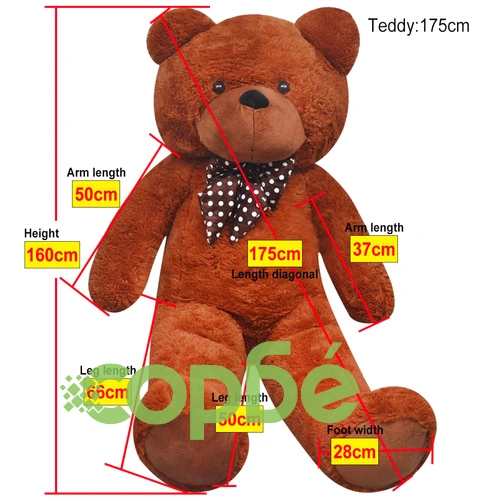Мека плюшена играчка мече XXL кафяво 160 см  ➤ топ цена ➤ sorbe.bg