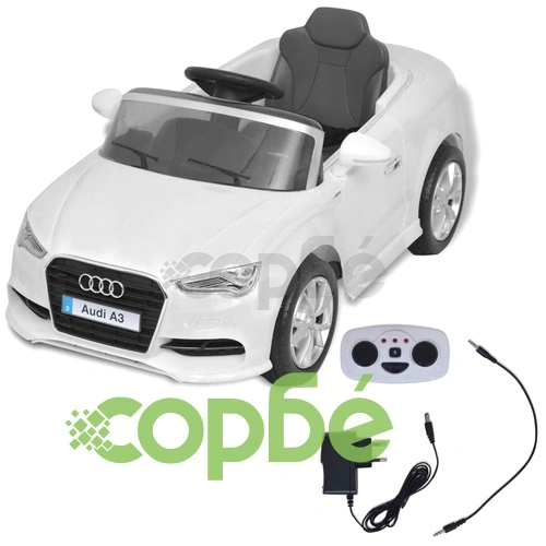 Електрически автомобил с дистанционно управление, Audi A3, Бял  ➤ топ цена ➤ sorbe.bg