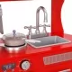 Детска кухня за игра, МДФ, 84x31x89 см, червена