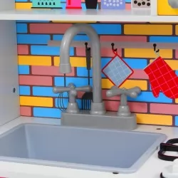 Детска кухня за игра, МДФ, 80x30x85 см, многоцветна