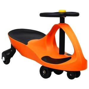 Въртяща се кола с клаксон тип играчка за яздене, оранжева