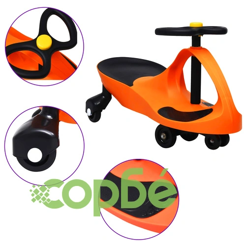 Въртяща се кола с клаксон тип играчка за яздене, оранжева ➤ топ цена ➤ sorbe.bg