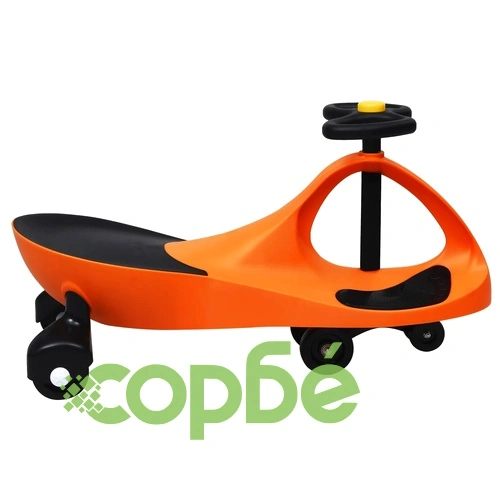 Въртяща се кола с клаксон тип играчка за яздене, оранжева ➤ топ цена ➤ sorbe.bg