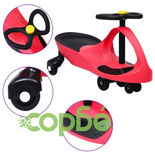 Въртяща се кола с клаксон тип играчка за яздене, червена ➤ топ цена ➤ sorbe.bg