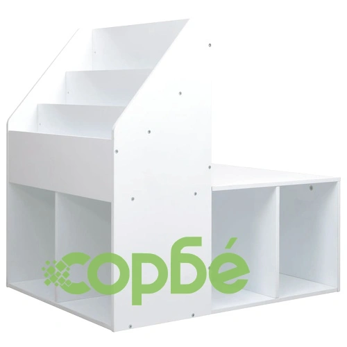 Детски шкаф с пейка, бял, 60x78x78 см, МДФ ➤ топ цена ➤ sorbe.bg