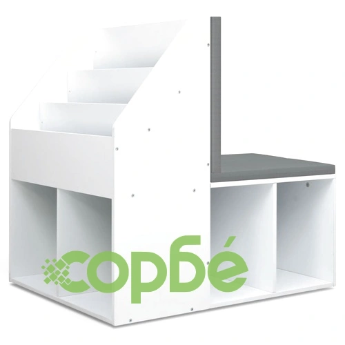 Детски шкаф с пейка, бял, 60x78x78 см, МДФ ➤ топ цена ➤ sorbe.bg