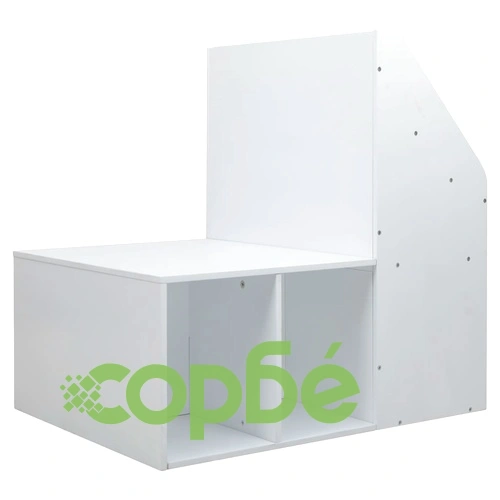 Детски шкаф с пейка, бял, 60x78x78 см, МДФ ➤ топ цена ➤ sorbe.bg