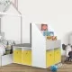 Детски шкаф с пейка, бял, 60x78x78 см, МДФ