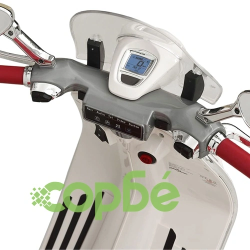 Електрически мотоциклет за деца Vespa GTS300 бял ➤ топ цена ➤ sorbe.bg
