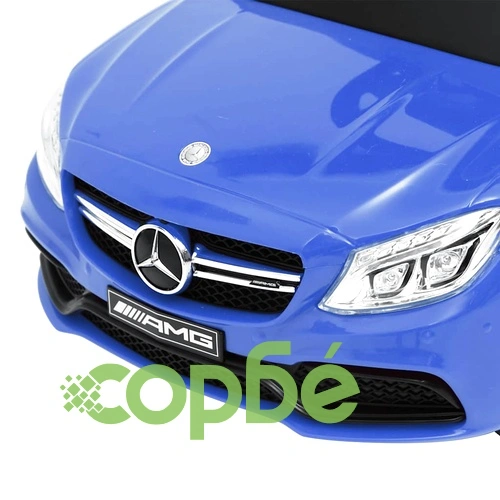 Количка за бутане и яздене Mercedes Benz C63 синя ➤ топ цена ➤ sorbe.bg