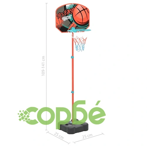 Преносим баскетболен комплект, регулируем, 109-141 см ➤ топ цена ➤ sorbe.bg