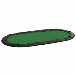 Сгъваем плот за покер за 10 играча, зелен, 208x106x3 см