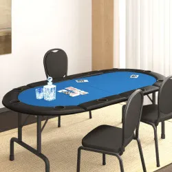Сгъваем плот за покер за 10 играча, син, 208x106x3 см