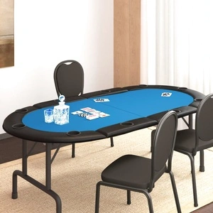 Сгъваем плот за покер за 10 играча, син, 208x106x3 см