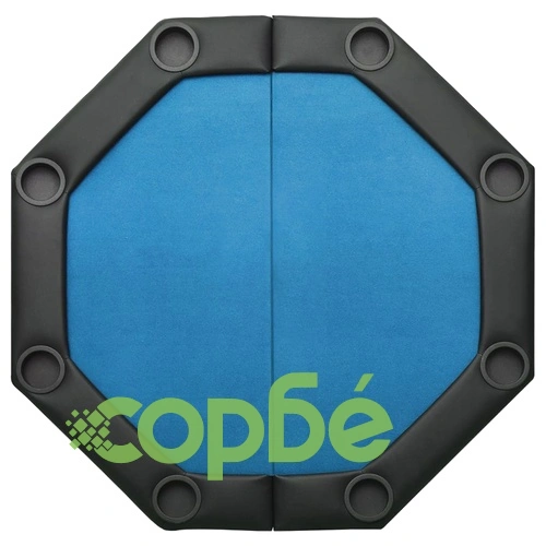 Сгъваема покер маса за 8 играча, синя, 108x108x75 см ➤ топ цена ➤ sorbe.bg