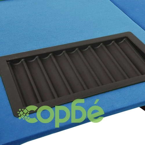 Покер маса за 10 играча с поставка за чипове синя 160x80x75 см ➤ топ цена ➤ sorbe.bg