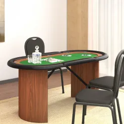 Покер маса за 10 играча, зелена, 160x80x75 см
