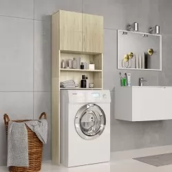 Шкаф за пералня, дъб сонома, 64x25,5x190 см, ПДЧ 