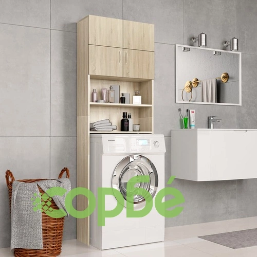 Шкаф за пералня, дъб сонома, 64x25,5x190 см, инженерно дърво ➤ топ цена ➤ sorbe.bg
