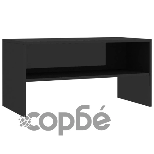 ТВ шкаф, черно със силен гланц, 80x40x40 см, инженерно дърво ➤ топ цена ➤ sorbe.bg