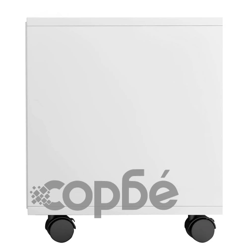 ТВ шкаф с колелца, бял гланц, 90x35x35 см, инженерно дърво ➤ топ цена ➤ sorbe.bg