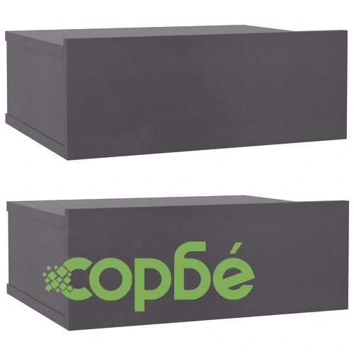 Нощни шкафчета за стена, 2 бр, сиви, 40x30x15см инженерно дърво ➤ топ цена ➤ sorbe.bg