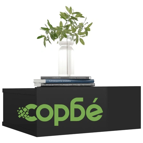 Нощни шкафчета за стена 2 бр черен силен гланц 40x30x15 см ➤ топ цена ➤ sorbe.bg