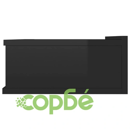 Нощни шкафчета за стена 2 бр черен силен гланц 40x30x15 см ➤ топ цена ➤ sorbe.bg