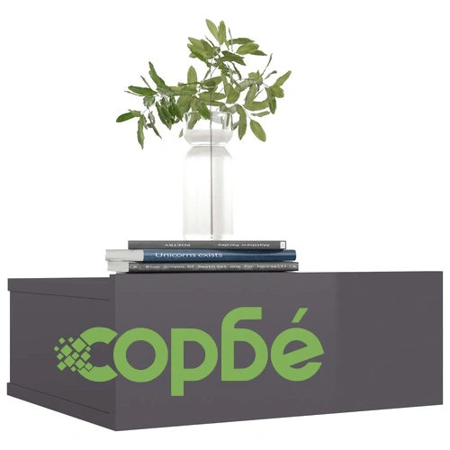 Нощни шкафчета за стена 2 бр сив силен гланц 40x30x15 см ➤ топ цена ➤ sorbe.bg