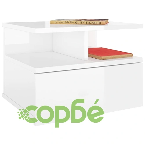 Нощни шкафчета за стена 2 бр силен бял гланц 40x31x27 см ➤ топ цена ➤ sorbe.bg