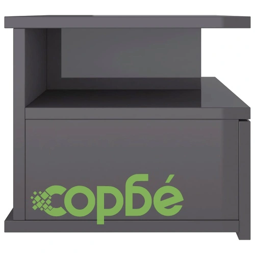 Нощни шкафчета за стена 2 бр сив силен гланц 40x31x27 см ➤ топ цена ➤ sorbe.bg