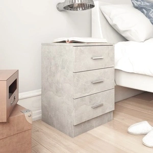 Нощни шкафчета, 2 бр, бетонно сив, 38x35x56 см, инженерно дърво