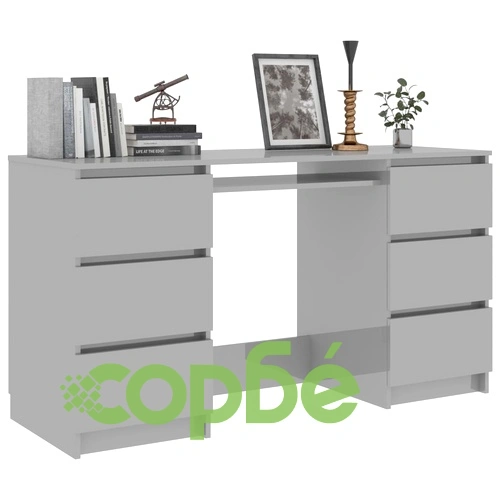 Писалище, сив гланц, 140x50x77 см, ПДЧ ➤ топ цена ➤ sorbe.bg