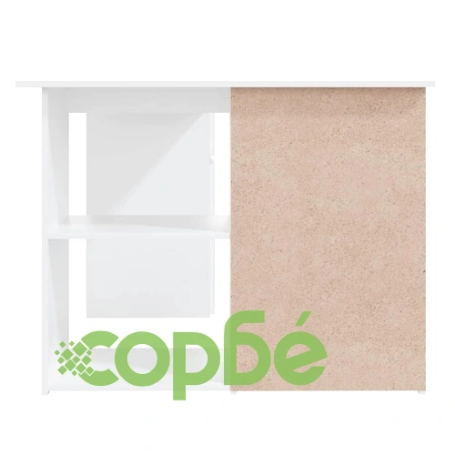 Ъглово бюро, бяло, 145x100x76 см, инженерно дърво ➤ топ цена ➤ sorbe.bg