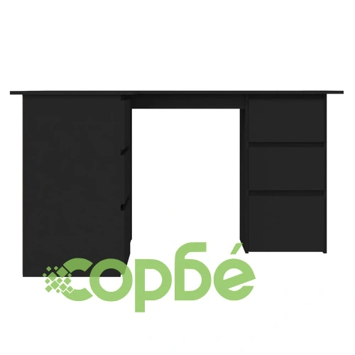 Ъглово бюро, бяло, 145x100x76 см, инженерно дърво ➤ топ цена ➤ sorbe.bg