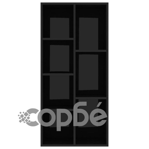 Шкаф библиотека, черен гланц, 50x25x106 см, инженерно дърво ➤ топ цена ➤ sorbe.bg