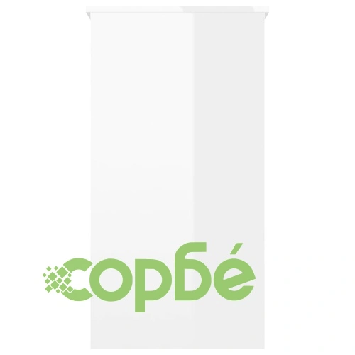 Бюро, бял гланц, 80x40x75 см, инженерно дърво ➤ топ цена ➤ sorbe.bg