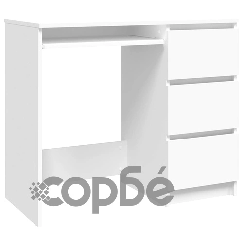 Бюро, бяло, 90x45x76 см, инженерно дърво ➤ топ цена ➤ sorbe.bg