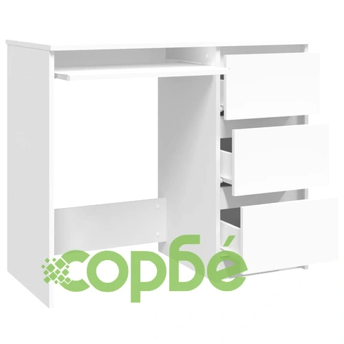 Бюро, бяло, 90x45x76 см, инженерно дърво ➤ топ цена ➤ sorbe.bg