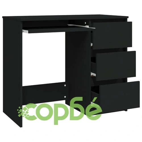 Бюро, черно, 90x45x76 см, инженерно дърво ➤ топ цена ➤ sorbe.bg