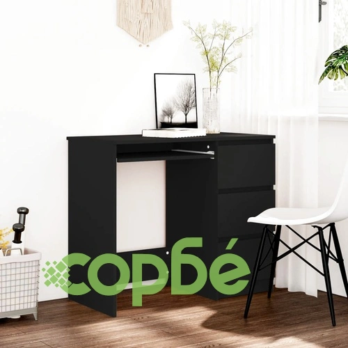 Бюро, черно, 90x45x76 см, инженерно дърво ➤ топ цена ➤ sorbe.bg