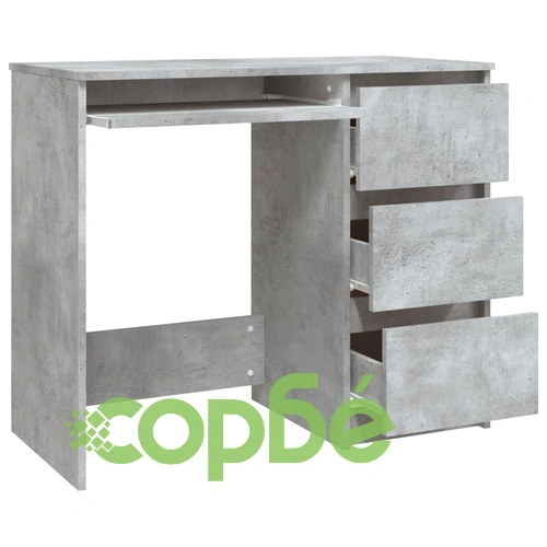 Бюро, бетонно сиво, 90x45x76 см, инженерно дърво ➤ топ цена ➤ sorbe.bg